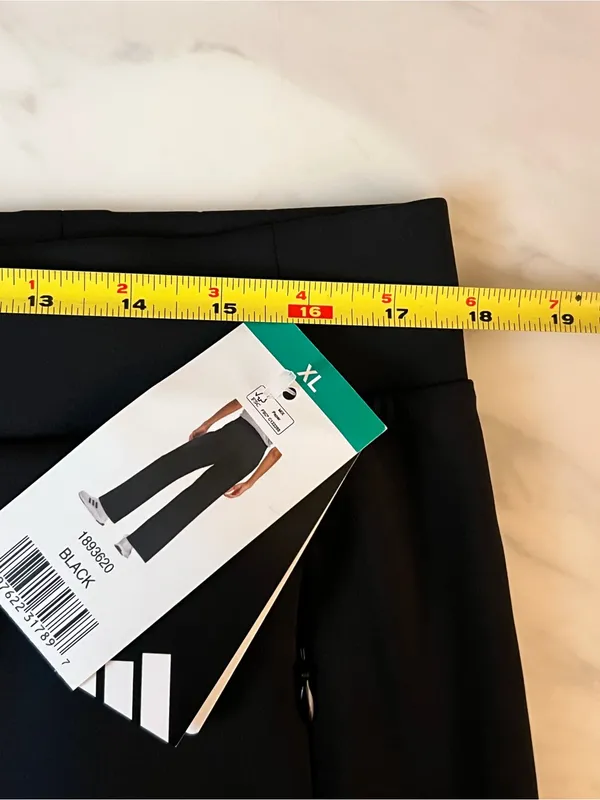 Adidas Women’s Black Wide Leg Pants XL NWT High Rise Zip Pockets JY9046 - Image 7