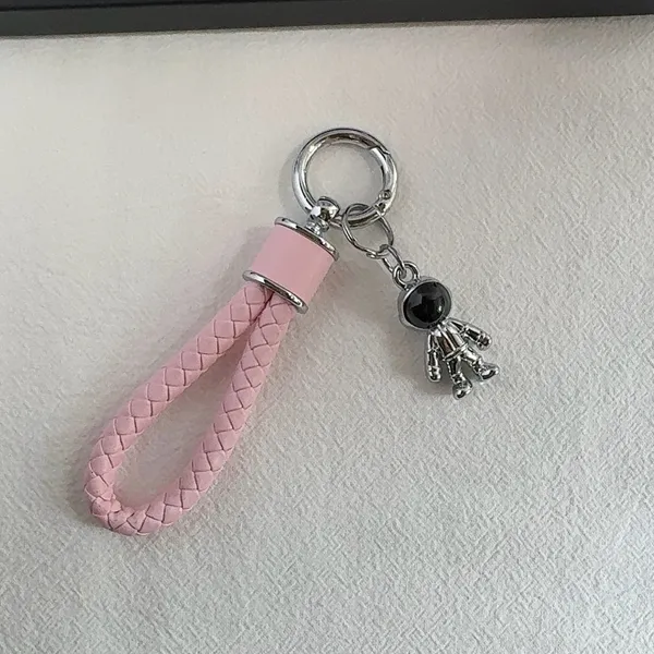 Astronaut Charm Car Keychain for Men Women Braided Rope Bag Charm Key Rings - Image 3