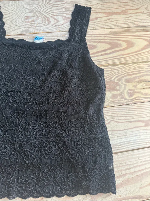 Hanky Panky Black Lace Tank Top size xl - Image 2