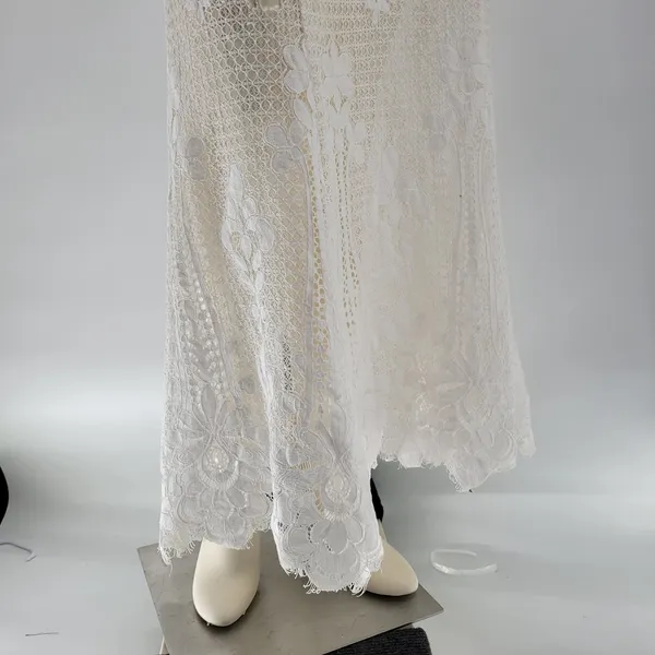The Room Lace Dress Juniors L Ivory Off Shoulder Bell Sleeve Bridal Graduation - Image 10
