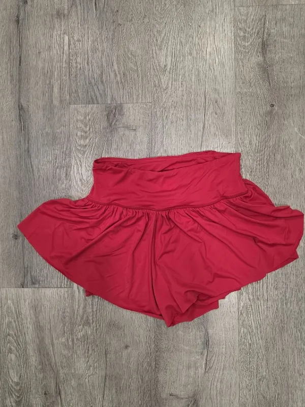 Soothfeel Womens Red High-Waisted Athletic Skirt With Built-In Shorts - Size S - Image 2