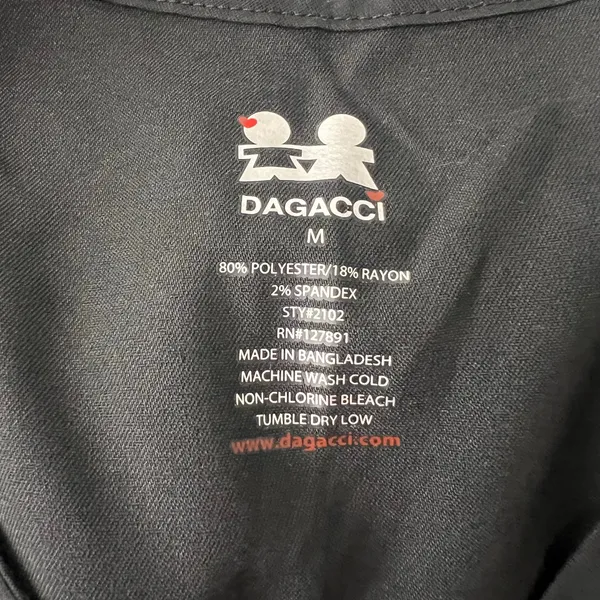 Dagacci Black 2 Piece Medical Uniform Scrub Set Medium - Image 6