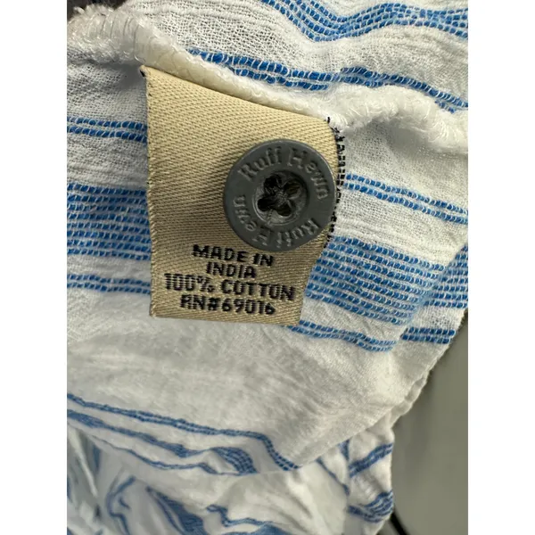 Ruff Hewn Womens Blue White Striped Button Down Shirt Sz XL Cotton‎ Coastal - Image 6