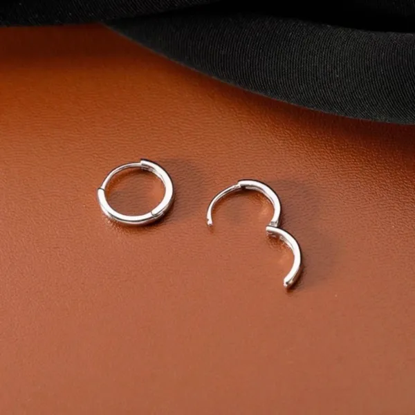 925 Silver Plated Small Hoop Earrings, 10mm Silver Hoop Earrings - Image 2