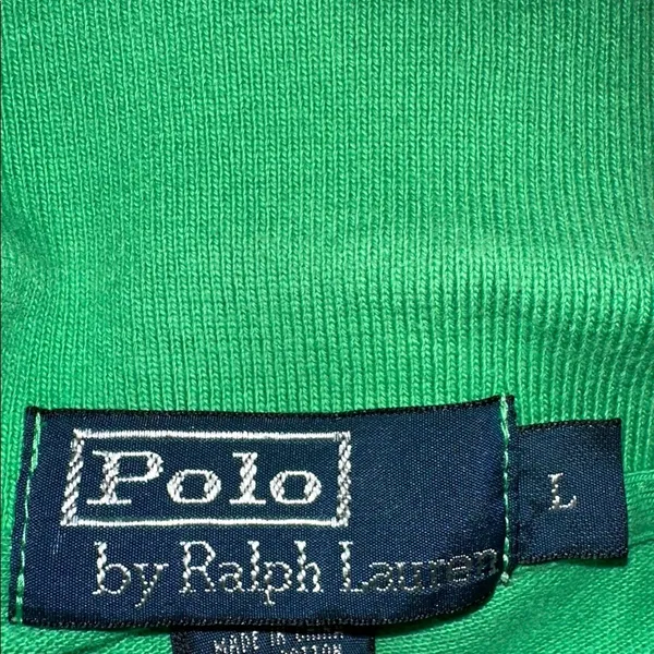 POLO Ralph Lauren Green Polo Shirt with pink horse logo for men size large - Image 3