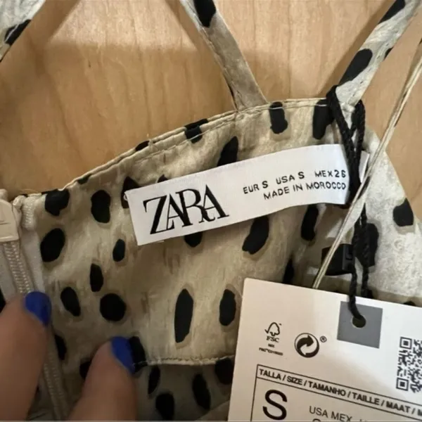 Zara Satin Spotted Mini Dress – Size Small – NWT – Perfect for Nights Out - Image 8