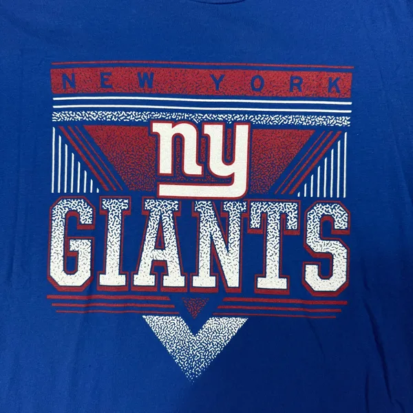 New York Giants Blue Majestic Tee Men's Medium - Image 2