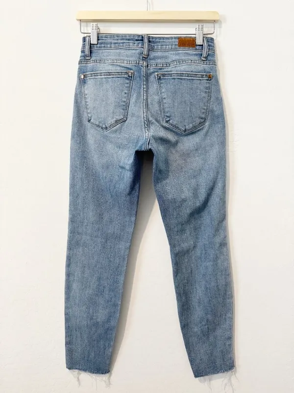 Judy Blue Jeans Size 25 Blue Mid Rise Relaxed Fit‎ Raw Hem Denim Grunge Indie - Image 9