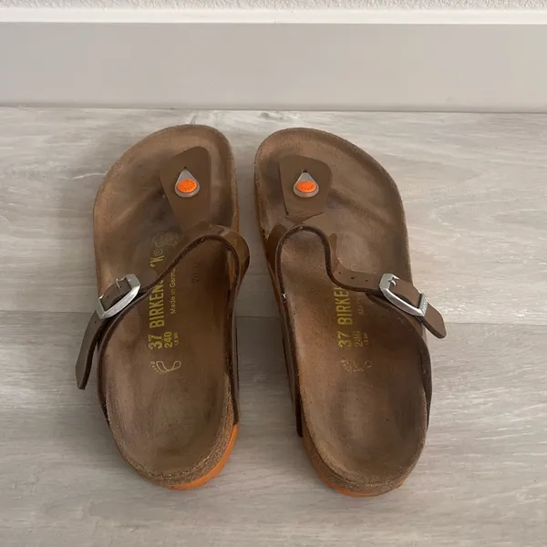 Sandals Gizeh Patent Bison Brown Orange - Image 7