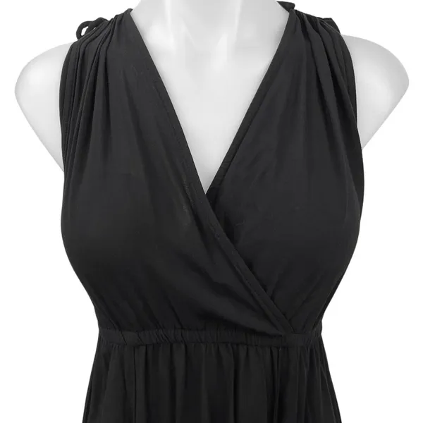 Asos Black Wrap V-Neck Sleeveless LBD Summer Beach Vavation Midi Maxi Dress Sz 4 - Image 7