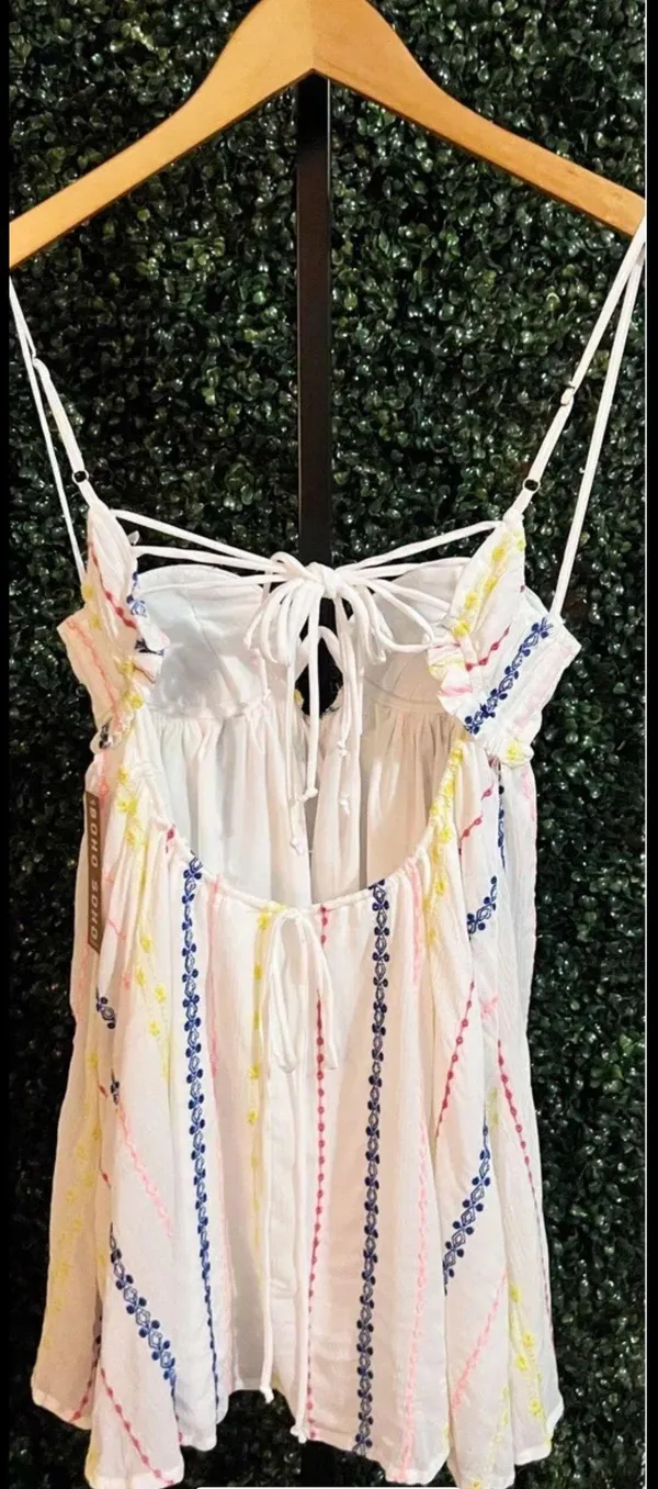 Flowers Bloom Embroidered Bustier Dress - New Collection - Image 8