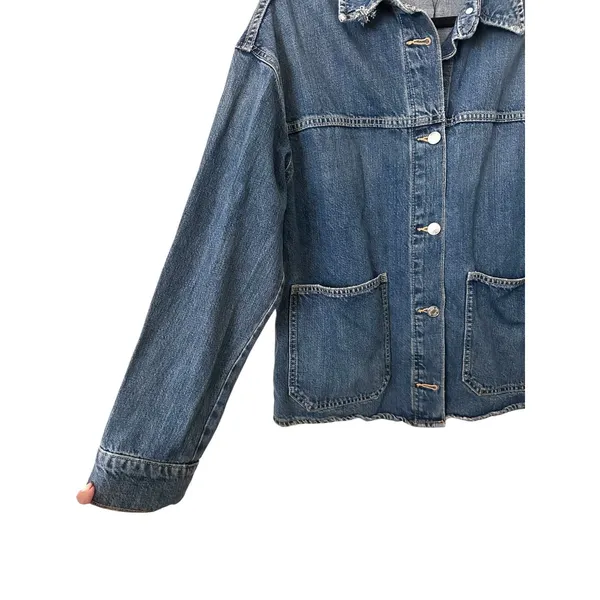 ZARA Denim Oversized Overshirt w Pockets Small - Image 4