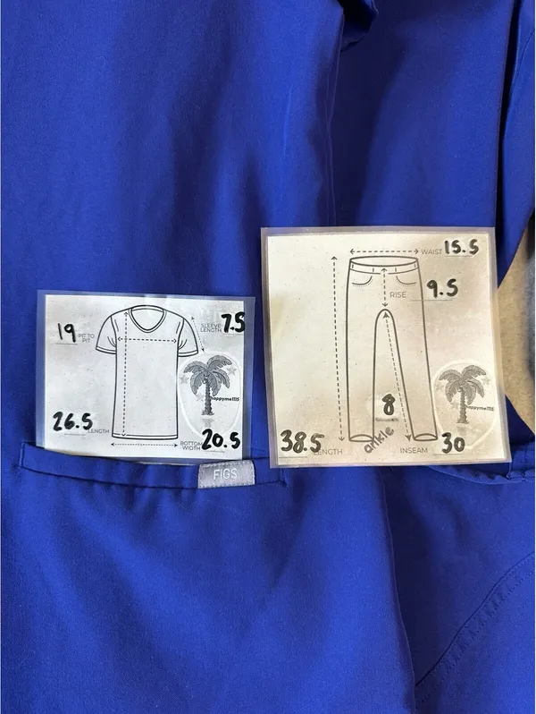 FIGS Women Scrub Set Small Casma Three-Pocket Top Kade Cargo Pants Blue - Image 5