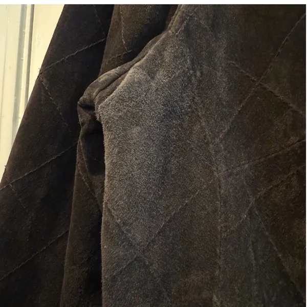 Chico's Brown Leather Quilted Button Front Jacket Coat Size‎ 16 (3) Women's - Image 3