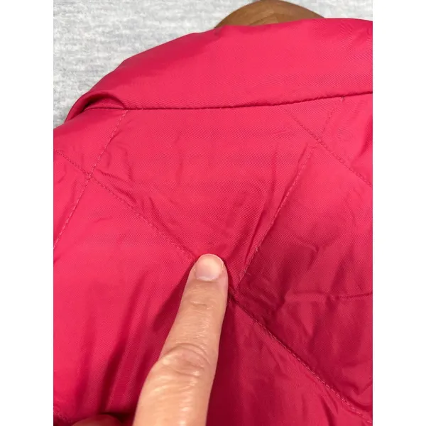 Lands End Womens Vest XL Quilted Nylon Down Red Snap‎ Closure - Image 5