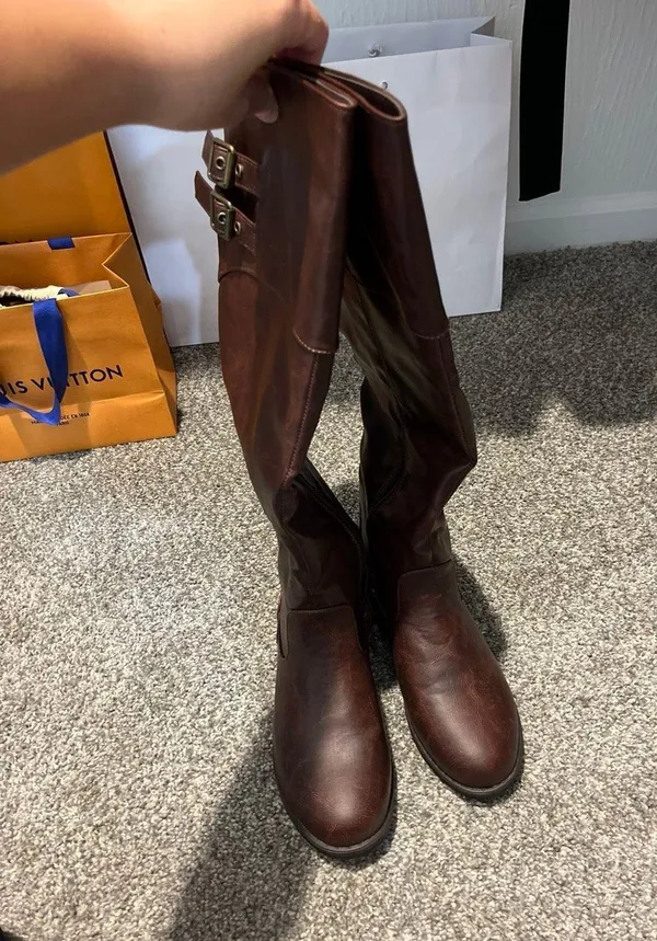 Journee Collection Brown Riding Boots - Image 2