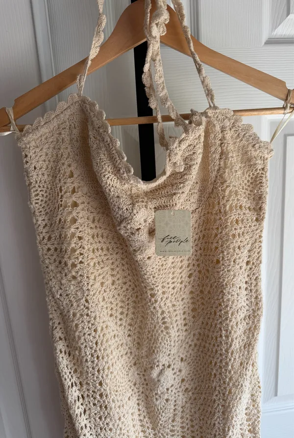 NWT Free People Dahlia Crochet Maxi Dress In Cream Size: S - Image 6