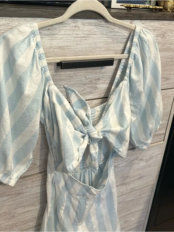 Billabong Dizzy Daze Romper Blue & White Size Small - Image 6