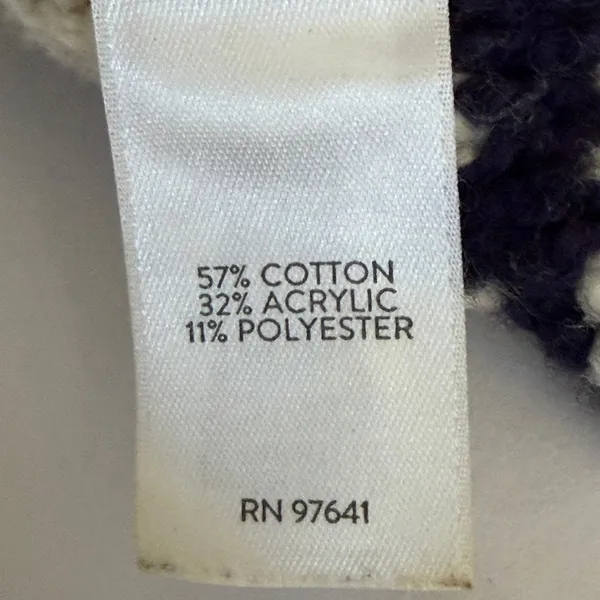 J. Jill Cream & Navy Striped Crew Pullover Preppy Cable Knit Raglan Sweater XS - Image 11
