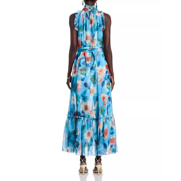 Nancy Yang Tiered‎ Floral-Print Dress Size Small - Image 3