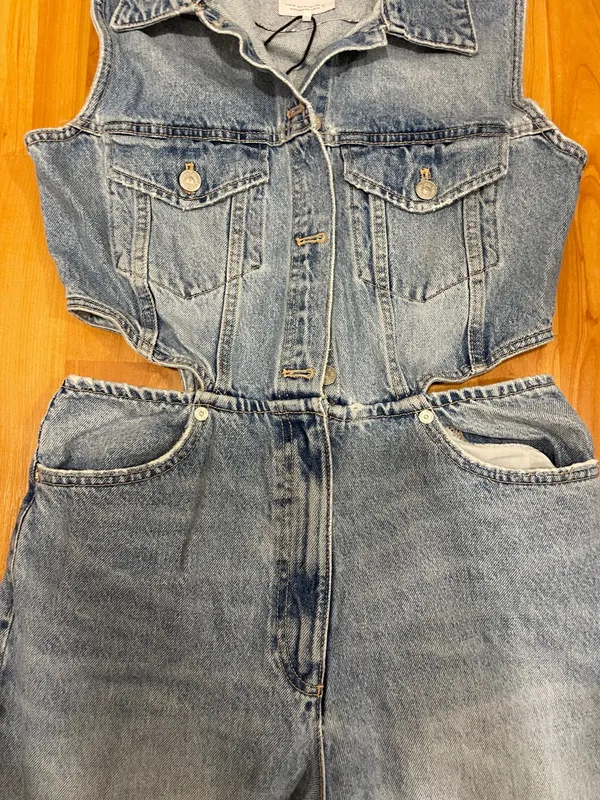 ZARA Denim Jumpsuit - Image 4
