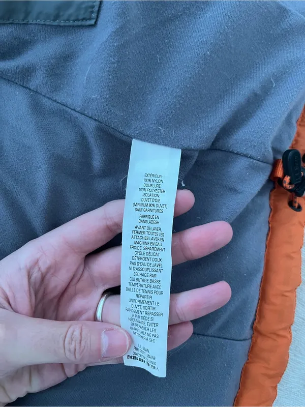 LL Bean Goose Down Puffer Vest. Orange Size XS - Image 7