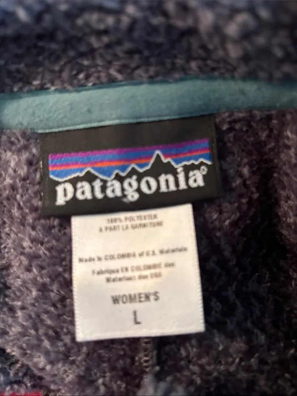 Patagonia Regulator R2 Fleece Full Zip Jacket Sz L Black/Gray Teal Trim Cozy - Image 6