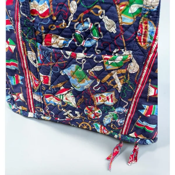 VTG Vera Bradley Regatta 1994 Quilted Shoulder Tote Bag Nautical USA Retired - Image 14