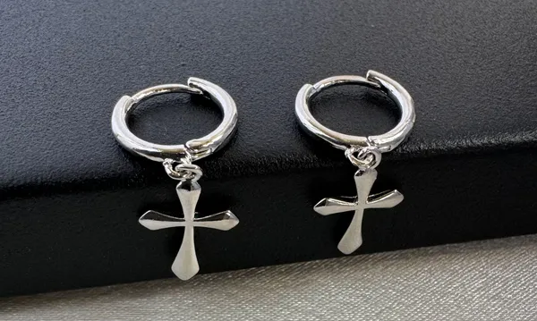 Cross Dangle Drop Earrings for Men Women,Streetwear Punk Hip Hop Unisex Style - Image 2