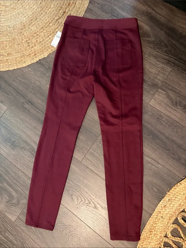 Maeve Tailored Ponte Pants in Burgundy NWT size 2 - Image 4