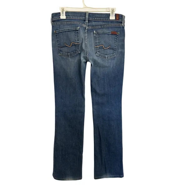 Vintage Y2K 7 For All Mankind Bootcut Jeans 30 Signature Squiggle USA Made - Image 2