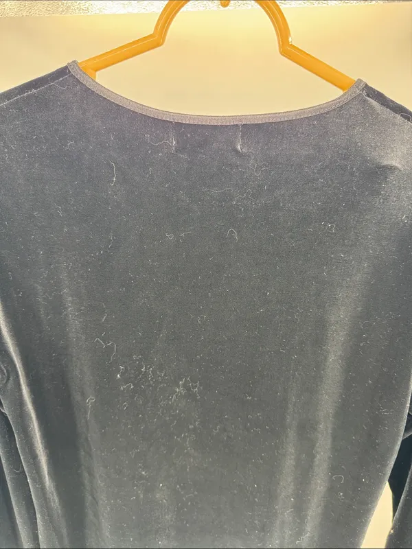 Ralph Lauren Black Women's velvet velour long sleeve Top L casual winter holiday - Image 4