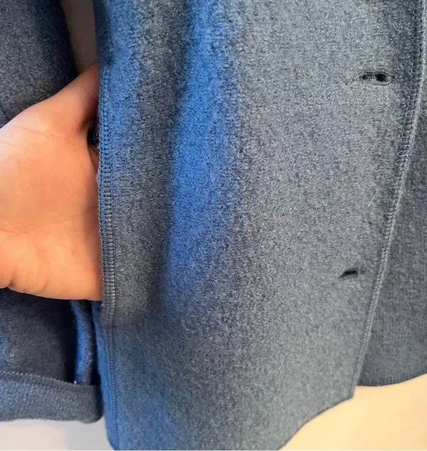 LL Bean 100% Wool Blue Womens Coat Jacket - Image 7