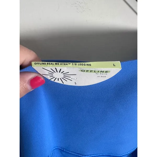 OFFLINE by Aerie Real Me Xtra 7/8 Legging Women L Blue Athleisure workout - Image 5