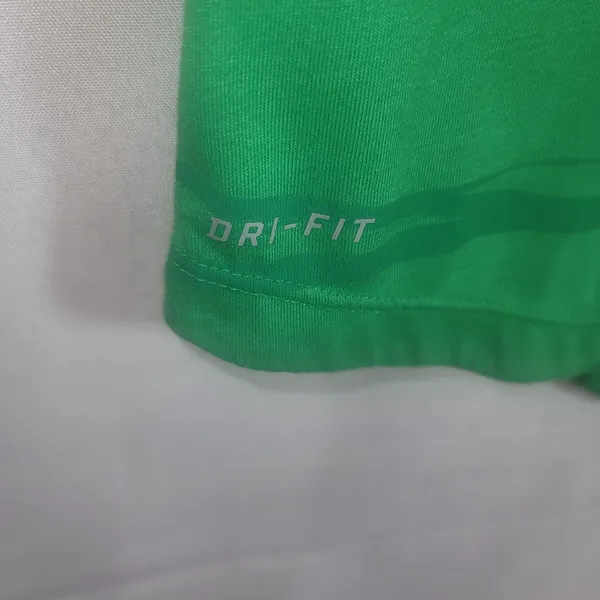 Nike DriFit Women's 1/4 Zip Running Hoodie Green Striped Pullover Hooded Shirt M - Image 9