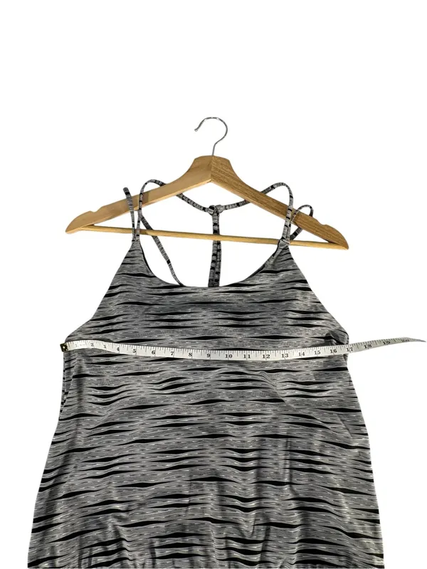 Athleta Ariel Venice Swim Dress Medium Black White Stripe Racerback UPF 50+ - Image 11