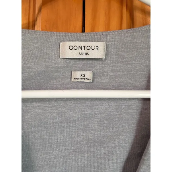 Aritzia Contour New V-Neck Longsleeve Top Heather Chrome Top Gray XS Extra Small - Image 7