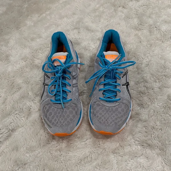 Asics‎ Gel-Neo 33 running shoes Woman's Sneakers Size 8 Gray, Blue, and orange. - Image 2