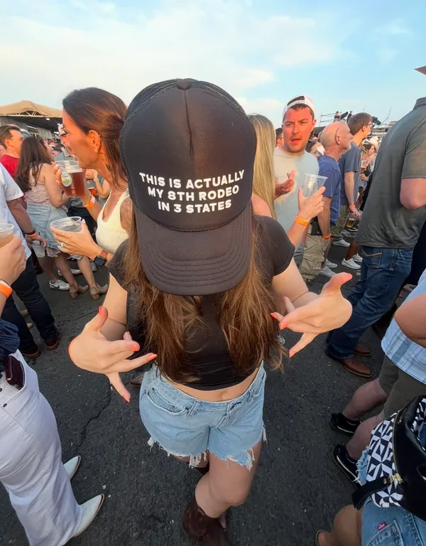 "This is actually my 8th rodeo in 3 states" Trucker Hat - Image 2