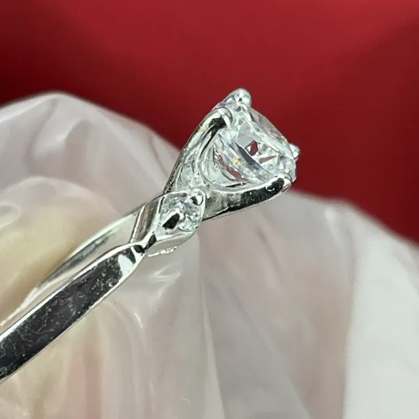 Oval Cut Cz Vintage Solitaire Engagement Ring‎ Size 8 In 925 Silver - Image 3