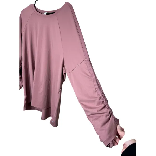 Fabletics Mauve‎ Pink Cinched Arm Long Sleeve Top Size 2X - Image 5