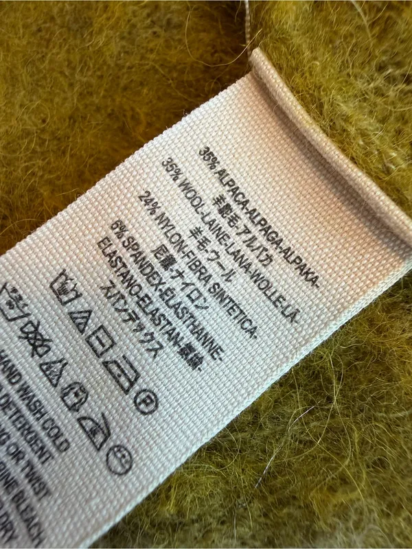 Free People Serendipity V-Neck Fuzzy Sweater Unique Green Boxy Cropped Sz Large - Image 14