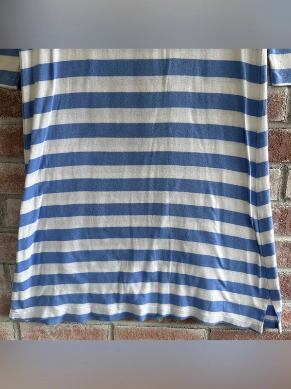 Ralph Lauren Striped Dress Embroidered Logo Women’s Small Blue White Preppy - Image 8