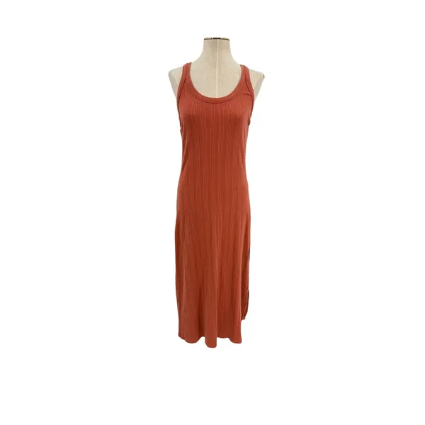 Vitamin A West Organic Rib Tank‎ Maxi Dress Side Slit Rust Brown Size Medium - Image 3