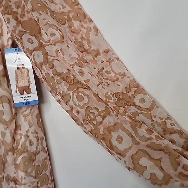NWT Limited Edition Joie brushed clay print peasant top blouse sz Large - Image 6