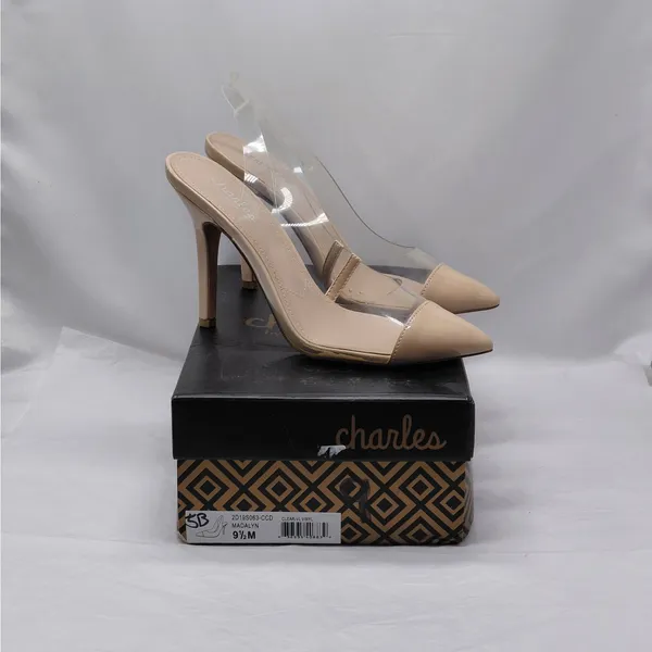Charles by Charles David Slingback Heels Size 9.5 Nude Clear Pumps Wedding Party - Image 12