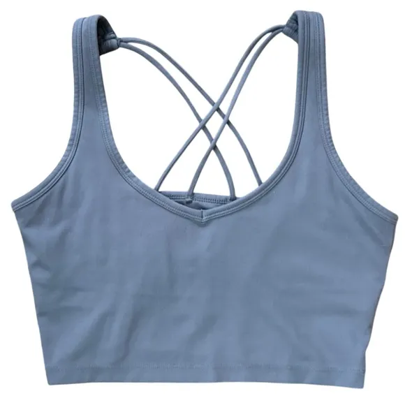 Calvin Klein Performance Strappy Longline Sports Bra Top Blue Size Small - Image 3
