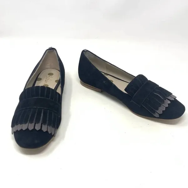 Boden Melody Suede Loafers Black‎ & Pewter Fringe Flats Size 36 / US 5.5 - Image 4