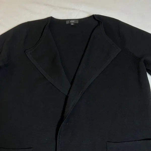 J. Crew Juliette Collarless Sweater Blazer Size S Open Front Wool Blend Preppy - Image 6