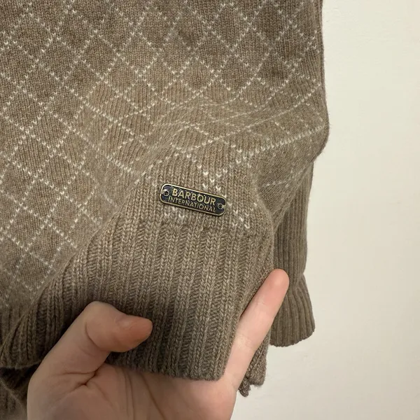 Barbour Lambswool Juno Mocha Brown‎ Sweater Size 10 - Image 3